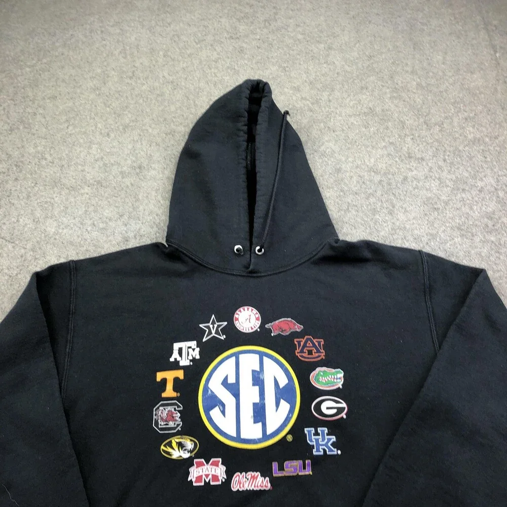 SEC Hoodie Mens Medium Black Pullover NCAA Football The Victory Sweatshirt